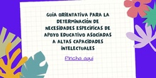 GUÍA ORIENTATIVA PARA LA DETERMINACIÓN DE NECESIDADES ESPECÍFICAS DE APOYO EDUCATIVO ASOCIADAS A ALTAS CAPACIDADES INTELECTUALES