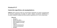 P.17. ENSAYOS MICROBIOLÓGICOS