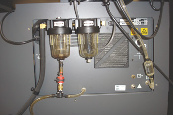 Analizador de gases. Vista posterior