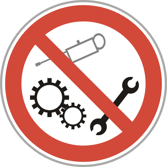 Prohibido realizar mantenimiento en marcha