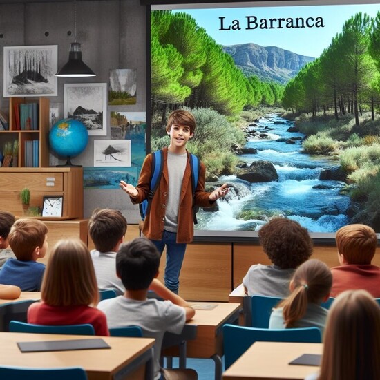 Exposición sobre La Barranca. Imagen creada con IA