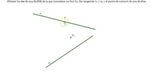 Determinar los ejes de una elipse conociendo dos tangentes, un foco y un punto de tangencia