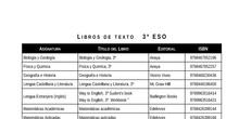 Libros de texto 3º ESO