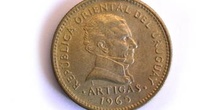 Moneda de diez pesos, cara, Uruguay
