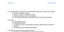 Robotics 1 Comprehension Activities