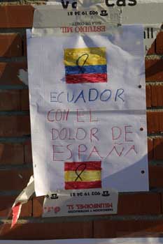 Apoyo de ciudadanos ecuatorianos a las víctimas de los Atentados