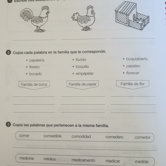 EJERCICIOS LENGUA 29 DE ABRIL