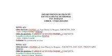 Libro de textos de francés 2022-2023