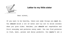 Letter to my little sister