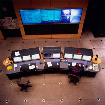 Panel de control eléctrico de un alto horno