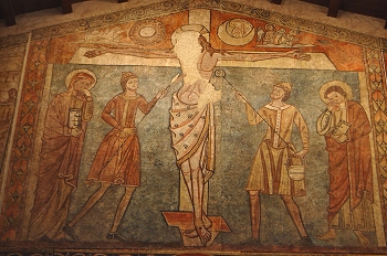 Pintura mural del calvario de Jesús, Huesca