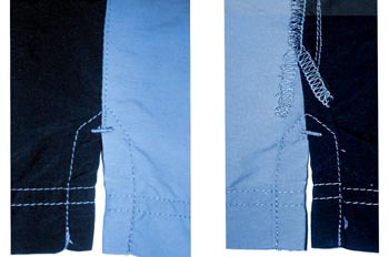 Sobrehilada redoblada con pespunte de adorno