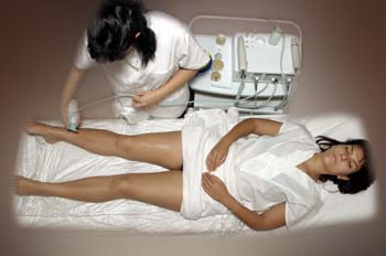 Exfoliación mecánica: aplicación de ducha fusiforme