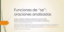 Funciones de SE - oraciones analizadas