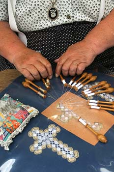 Encaje de Bolillos, típico de Brujas, Bélgica