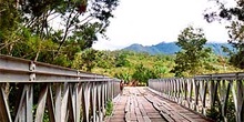Puente con acceso para vehículos, Irian Jaya, Indonesia