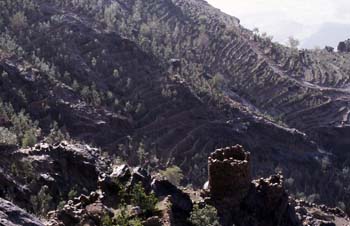 Laderas aterrazadas en Shahara, Yemen