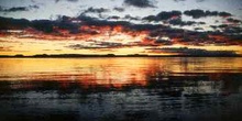 Lago Taupo al atardecer, Nueva Zelanda