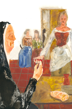 Melibea ofrece un cordón a Celestina