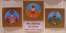 Inusual decoración navideña con los Reyes Magos, Perth, Australi