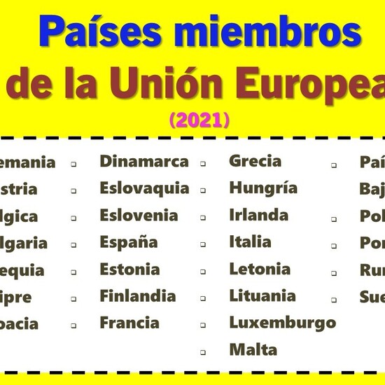 Países miembros de la Unión Europea en 2021