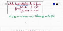 Derivabilidad de Funciones a Trozos (1)