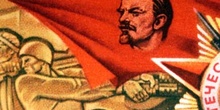 Bandera con la imagen de Lenin