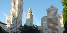 Torre de Madrid y Edificio España en plaza de España de Madrid