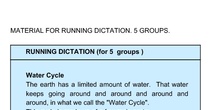 Running Dictation for the water cycle