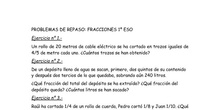 1º A Ejercicios Repaso Problemas de Fracciones 1º ESO A