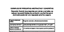 EJEMPLOS PREGUNTAS CONCRETAS Y ABSTRACTAS