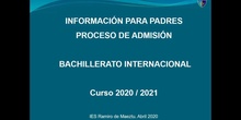Vídeo informativo sobre la admsión de alumnos en Bachillerato Internacional en el IES Ramiro de Maeztu