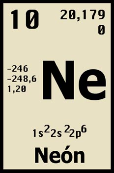 Tabla periódica, neón