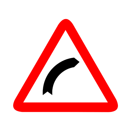 Peligro: Curva peligrosa hacia la derecha