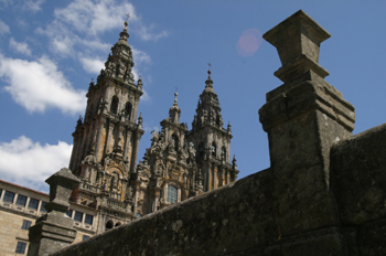 Fachada del Obradoiro, Santiago de Compostela, La Coruña, Galici