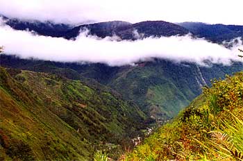 Vista del valle de Baliem desde una de las cimas, Irian Jaya, In