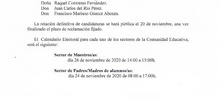 2020_11_19_Elecciones Consejo Escolar_Listas Provisionales Candidatos_CEIP FDLR_Las Rozas