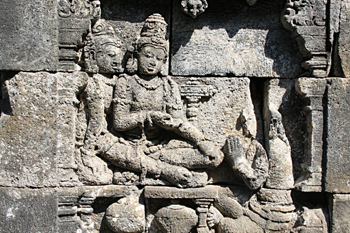 Detalle de relieves, Templo Borobudur, Jogyakarta, Indonesia