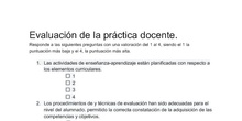 Evaluación de la práctica docente (Profesor)
