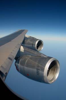 Motores de un Boeing 747 de Quantas, Australia