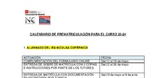 CALENDARIO MATRICULACIÓN 23-24