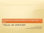"Italia, mi ventura" (relaciones entre Italia y la literatura española)