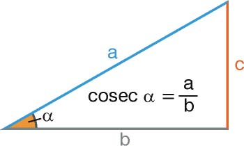 Cosecante en un triángulo rectángulo