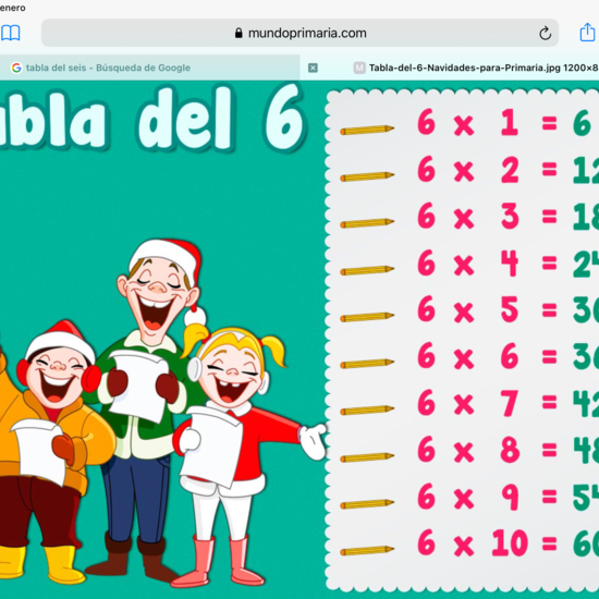 LA TABLA DEL 6 ( prueba mediática)
