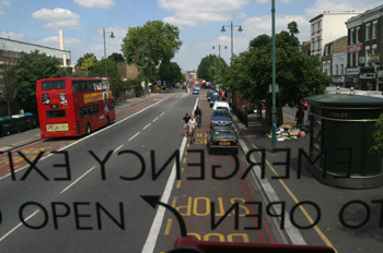 Calle de Hackney desde autobús