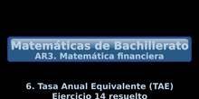 AR3. 6 Tasa Anual Equivalente. Ejercicio 14