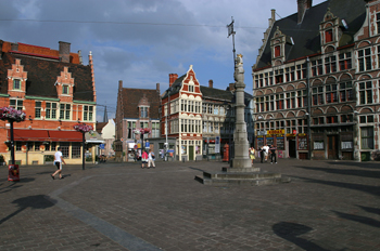 Otra visión de la Veerleplein, Gante, Bélgica