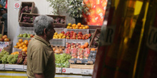 Puesto de frutas y aceite, Mercado de abastos de Sao Paulo, Bras