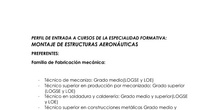 PERFIL DE ENTRADA PARA MONTAJE DE ESTRUCTURAS AERONÁUTICAS