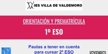 Orientación y prematrícula 1º a 2º de ESO - IES Villa de Valdemoro